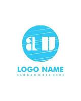 Initial AW negative space logo with circle template vector