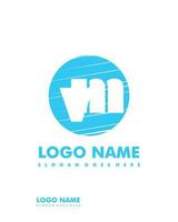 Initial VM negative space logo with circle template vector