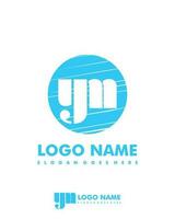 Initial YM negative space logo with circle template vector