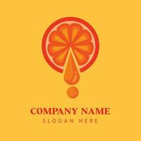 Orange Slice With Drop Vector Logo Design