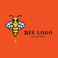 Honey Bee Vector Logo Design Template