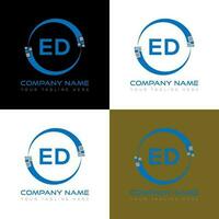 diseño creativo del logotipo de la letra ed. diseño único. vector