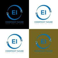 diseño creativo del logotipo de la letra ei. ei diseño único. vector