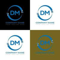 DM letter logo creative design. DM unique design. vector