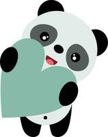 Cute panda holding a heart vector