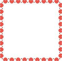 Empty frame made from red hearts vector