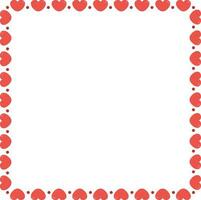 Empty frame made from red hearts vector