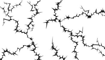 Background with cracks on the surface. Structure of black and white vector cracks.