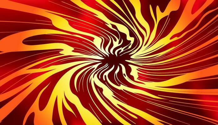 Red background with swirl of spiral energy. Spiral tunnel.