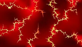 Red glowing background with hot lava cracks. vector