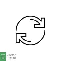 Exchange icon. Simple outline style. Change, double reverse arrow, replace, switch, return, swap, repeat, cycle concept. Thin line symbol. Vector illustration isolated on white background. EPS 10.