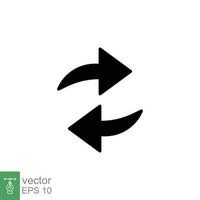 Exchange icon. Simple solid style. Change, double reverse arrow, replace, switch, return, swap concept. Black silhouette, glyph symbol. Vector illustration isolated on white background. EPS 10.