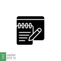 Online exams icon. Simple solid style. Distance learning, copywriting, submit form, education concept. Black silhouette, glyph symbol. Vector illustration isolated on white background. EPS 10.