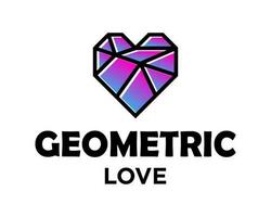Geometric line modern love logo design. vector