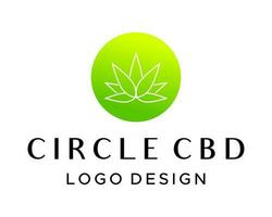 Geometric simple CBD logo design inside a circle. vector