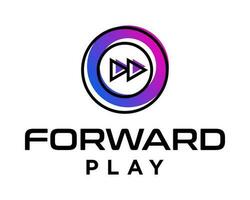 A logo for a video game called forward play. vector