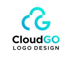 CG letter monogram geometric cloud logo design. vector