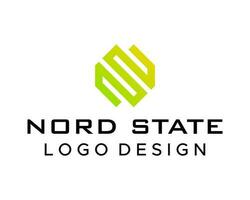 NS letter monogram simple geometric logo design. vector