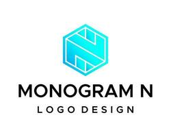 The logo design for the monogram n company. vector