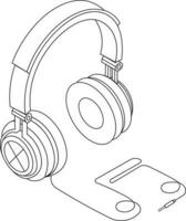 HEADPHONE CUSTOMIZABLE coloring page vector