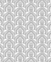 Pattern Background, Black and white seamless pattern for coloring book in doodle style. vector