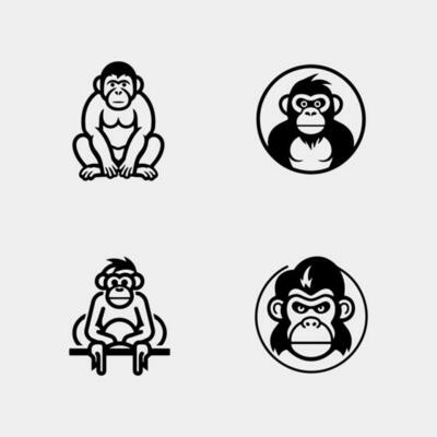 Cute Little Monkeys isolated on white