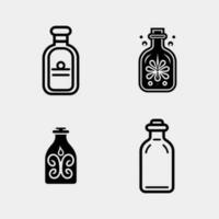 Set of bottles icon design concept. Isolated on white vector