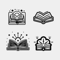 conjunto de libro icono aislado en blanco vector