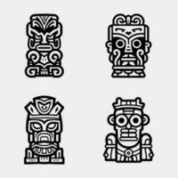 Tiki idols icon set. Simple set of tiki idols vector icons for web design isolated on white background