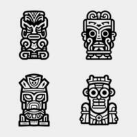 tiki ídolos icono colocar. sencillo conjunto de tiki ídolos vector íconos para web diseño aislado en blanco antecedentes