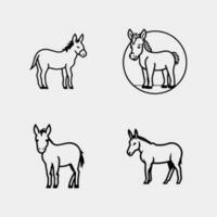 set of Donkey Animal Silhouettes logo vector Set