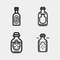 Set of bottles icon design concept. Isolated on white vector