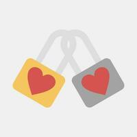 Icon padlock with heart. South Korea elements. Icons in flat style. Good for prints, posters, logo, advertisement, infographics, etc. vector