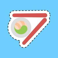 Sticker line cut sushi. South Korea elements. Good for prints, posters, logo, advertisement, infographics, etc. vector