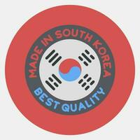 Icon made in south korea. South Korea elements. Icons in color mate style. Good for prints, posters, logo, advertisement, infographics, etc. vector