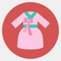 Icon hanbok dress. South Korea elements. Icons in color mate style. Good for prints, posters, logo, advertisement, infographics, etc. vector