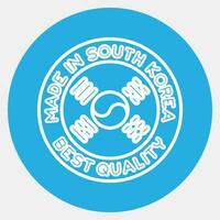 Icon made in south korea. South Korea elements. Icons in blue round style. Good for prints, posters, logo, advertisement, infographics, etc. vector