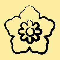 icono sur coreano flor. sur Corea elementos. íconos en mano dibujado estilo. bueno para huellas dactilares, carteles, logo, anuncio publicitario, infografía, etc. vector