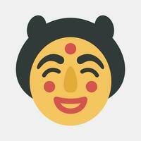 Icon traditional mask. South Korea elements. Icons in flat style. Good for prints, posters, logo, advertisement, infographics, etc. vector