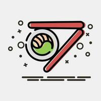 Icon sushi. South Korea elements. Icons in MBE style. Good for prints, posters, logo, advertisement, infographics, etc. vector