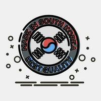 Icon made in south korea. South Korea elements. Icons in MBE style. Good for prints, posters, logo, advertisement, infographics, etc. vector