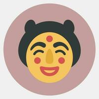 Icon traditional mask. South Korea elements. Icons in color mate style. Good for prints, posters, logo, advertisement, infographics, etc. vector