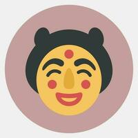 Icon traditional mask. South Korea elements. Icons in color mate style. Good for prints, posters, logo, advertisement, infographics, etc. vector