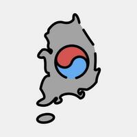 Icon south korea map. South Korea elements. Icons in filled line style. Good for prints, posters, logo, advertisement, infographics, etc. vector