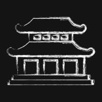 Icon south korea palace. South Korea elements. Icons in chalk style. Good for prints, posters, logo, advertisement, infographics, etc. vector