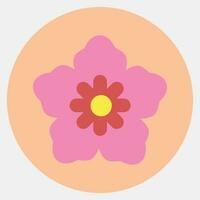 Icon south korean flower. South Korea elements. Icons in color mate style. Good for prints, posters, logo, advertisement, infographics, etc. vector