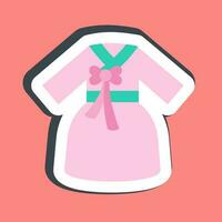 Sticker hanbok dress. South Korea elements. Good for prints, posters, logo, advertisement, infographics, etc. vector