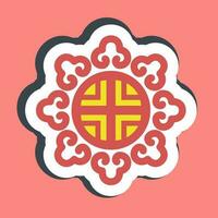 Sticker korean traditional ornament. South Korea elements. Good for prints, posters, logo, advertisement, infographics, etc. vector