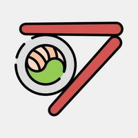 icono Sushi. sur Corea elementos. íconos en lleno línea estilo. bueno para huellas dactilares, carteles, logo, anuncio publicitario, infografía, etc. vector