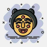 Icon traditional mask. South Korea elements. Icons in comic style. Good for prints, posters, logo, advertisement, infographics, etc. vector